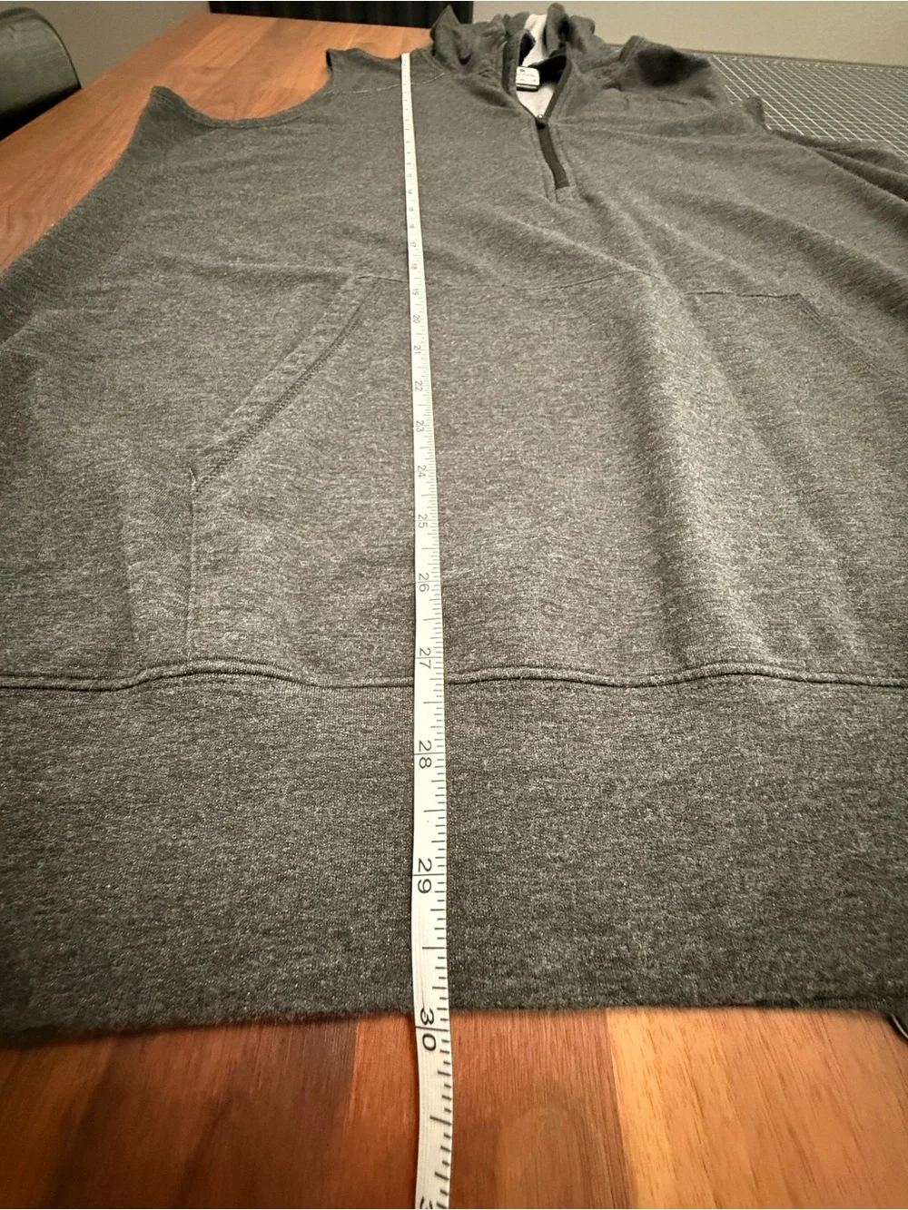 Nike Dri-Fit Gray Sleeveless Hooded Half-Zip Pullover